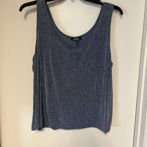Onyx Nite Gray Sparkling Tank Top and Matching Jacket with 3/4 sleeves, Size 1X - Picture 4 of 5